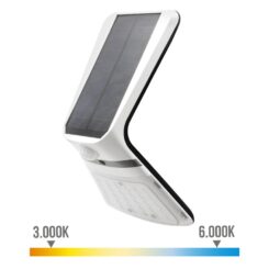Candeeiro de parede solar 3,5W 430lm sensor de presença recarregável (2-8m) COR branca 10,5x13cm EDM