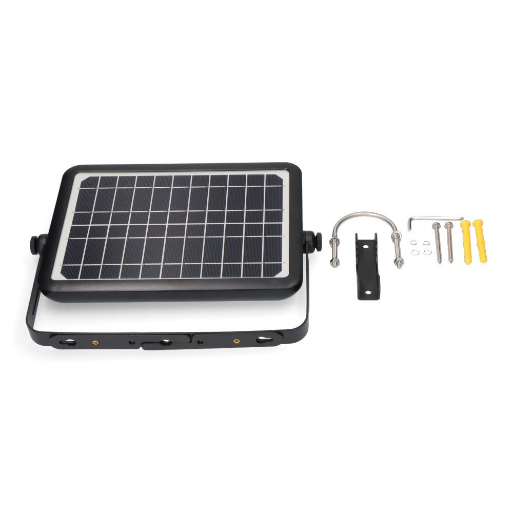 Candeeiro de parede solar 10W 1150lm recarregável. sensor de presença (2-8m) COR preta 27,5X19,6cm EDM - Image 14