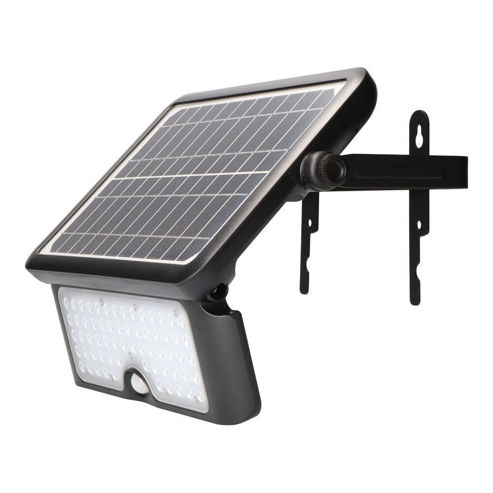 Candeeiro de parede solar 10W 1150lm recarregável. sensor de presença (2-8m) COR preta 27,5X19,6cm EDM - Image 4