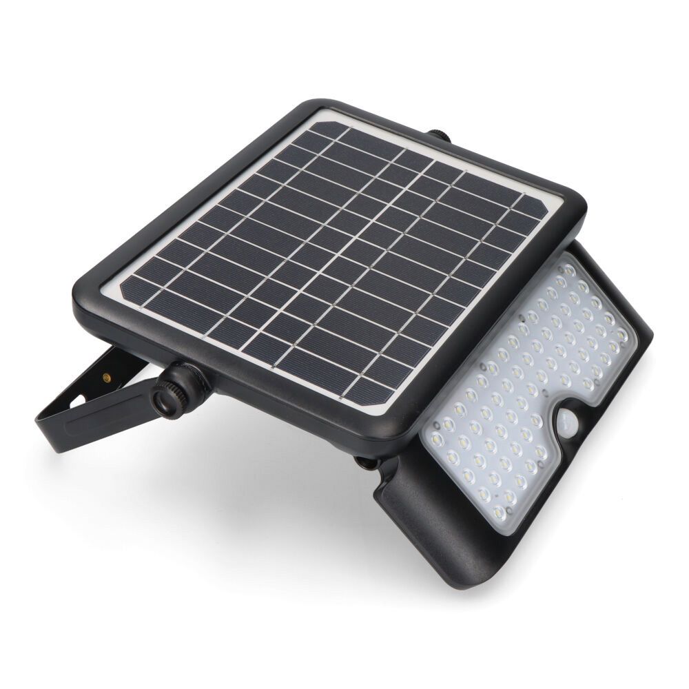 Candeeiro de parede solar 10W 1150lm recarregável. sensor de presença (2-8m) COR preta 27,5X19,6cm EDM - Image 7