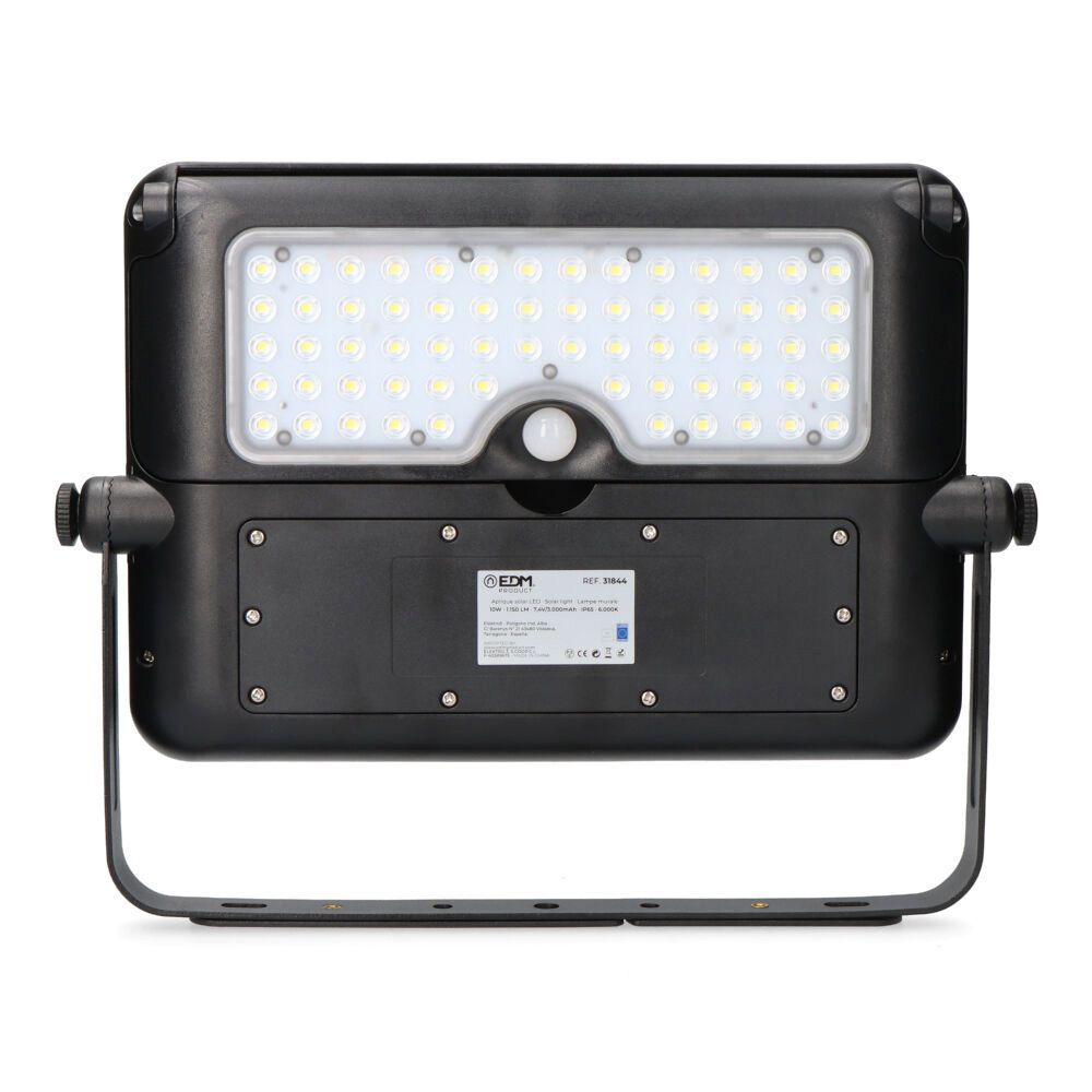 Candeeiro de parede solar 10W 1150lm recarregável. sensor de presença (2-8m) COR preta 27,5X19,6cm EDM - Image 9