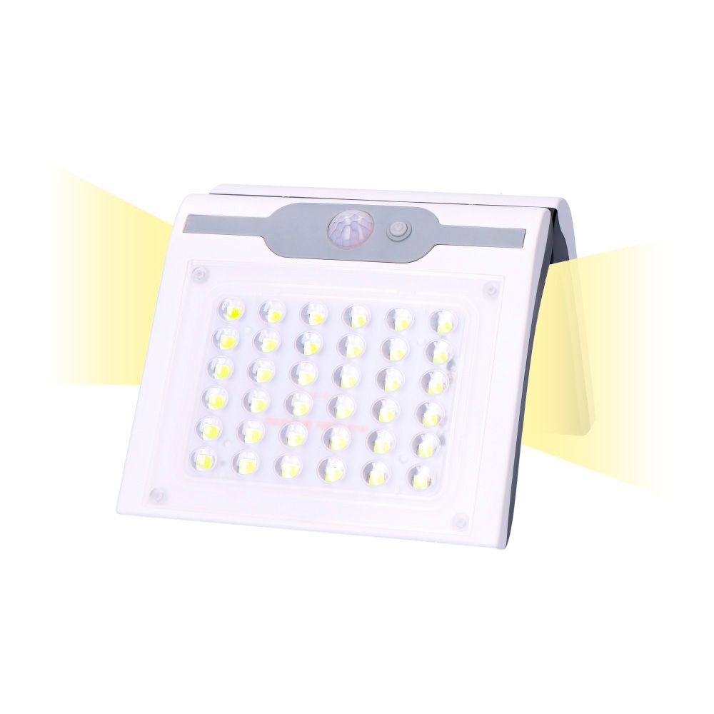 Candeeiro de parede solar 2W 220Lm 6.500k com sensor COR branco EDM - Image 3