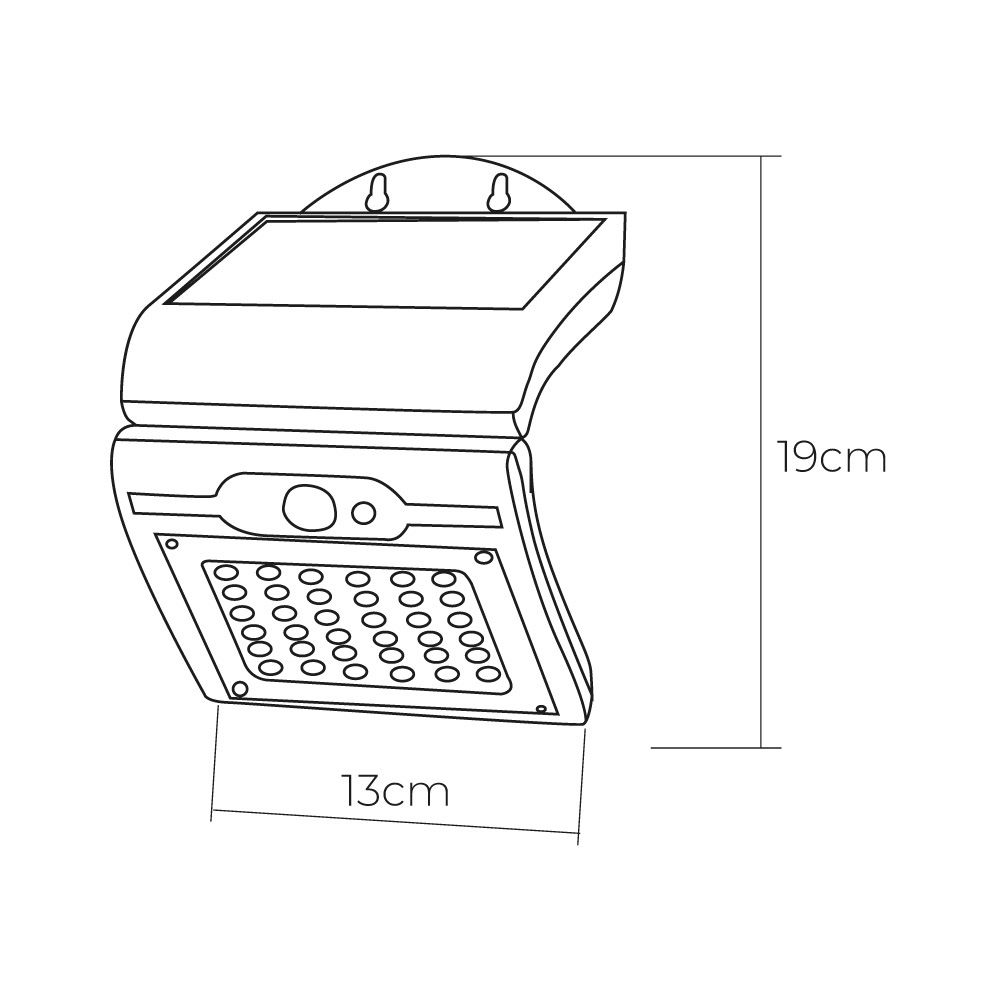 Candeeiro de parede solar 2W 220Lm 6.500k com sensor COR branco EDM - Image 8