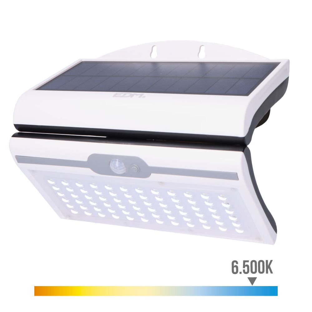 Candeeiro de parede solar 6W 430Lm 6.500K com sensor, COR branco