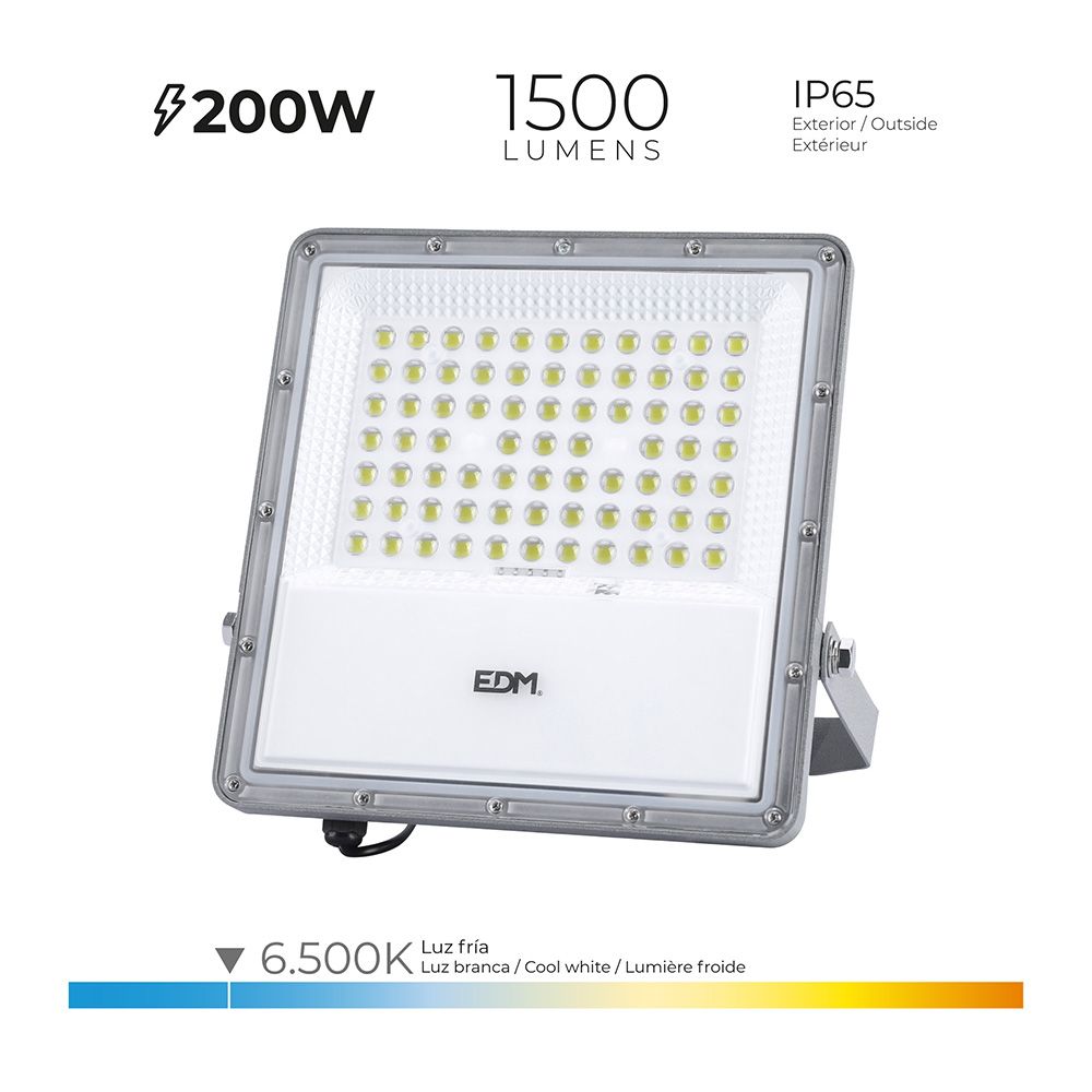 Refletor de projetor LED solar 200 w 1500 lm 6500 k luz fria - Image 2