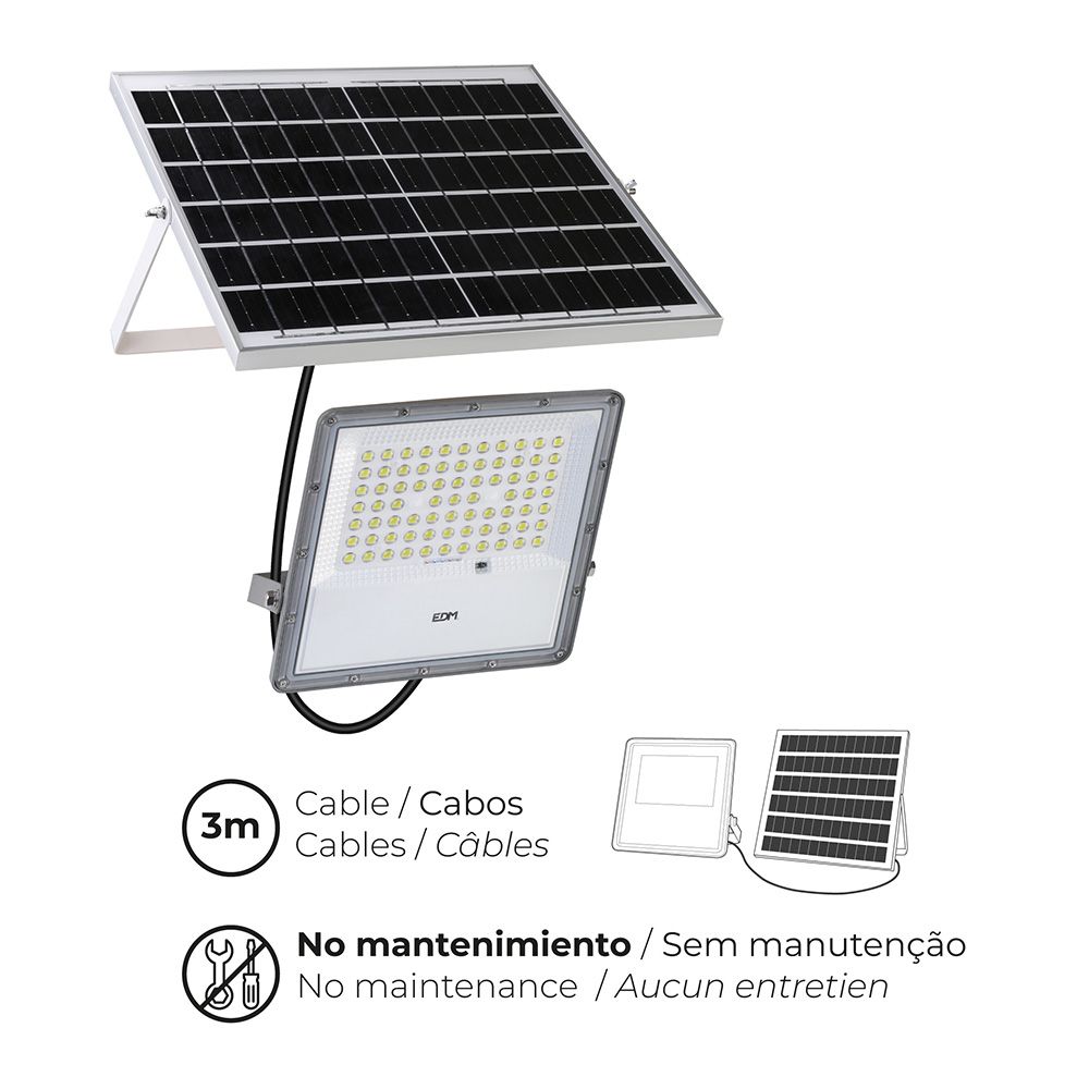 Refletor de projetor LED solar 200 w 1500 lm 6500 k luz fria - Image 3