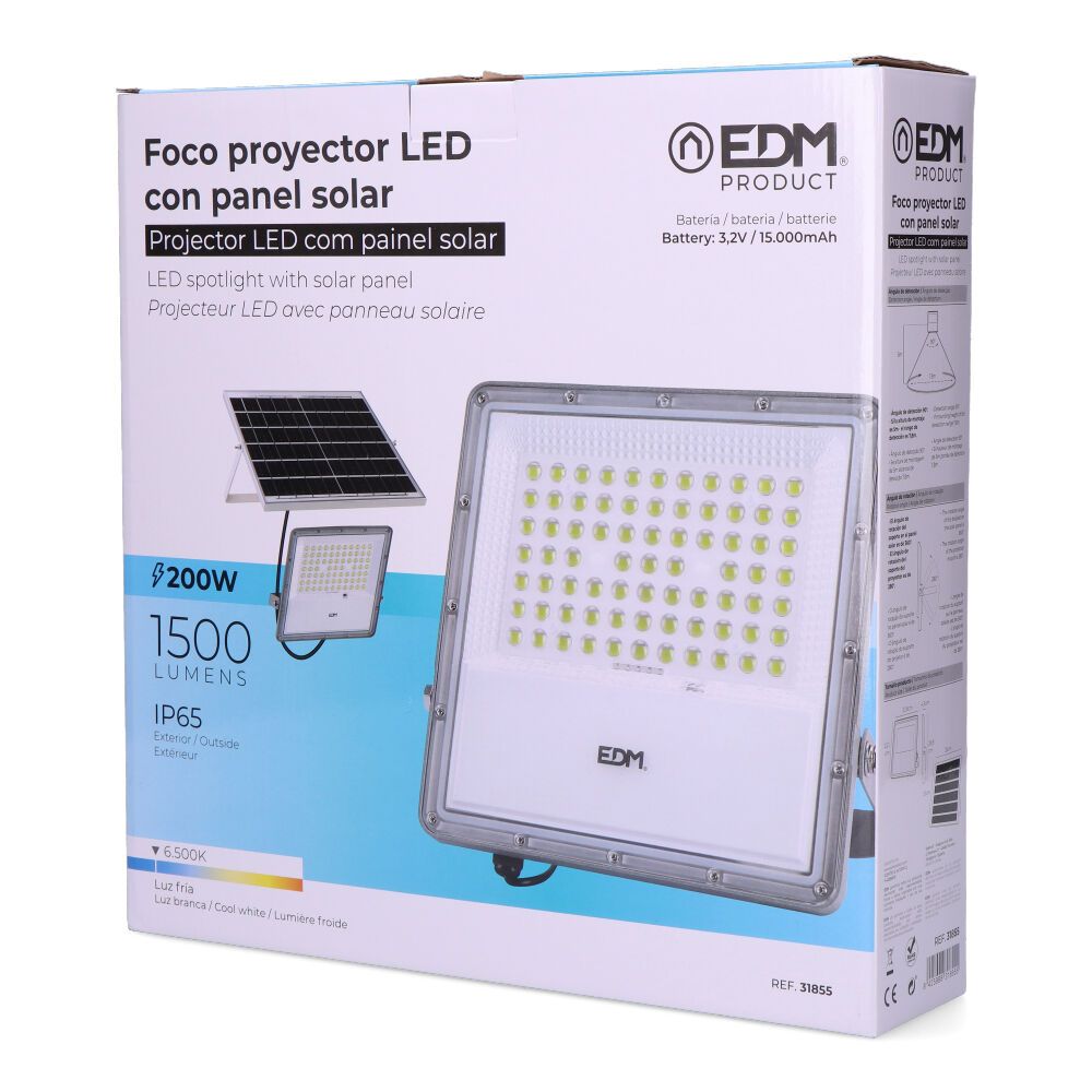 Refletor de projetor LED solar 200 w 1500 lm 6500 k luz fria - Image 9
