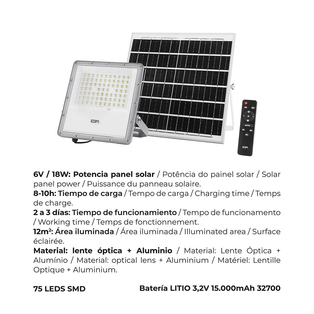 Refletor de projetor LED solar 200 w 1500 lm 6500 k luz fria - Image 8