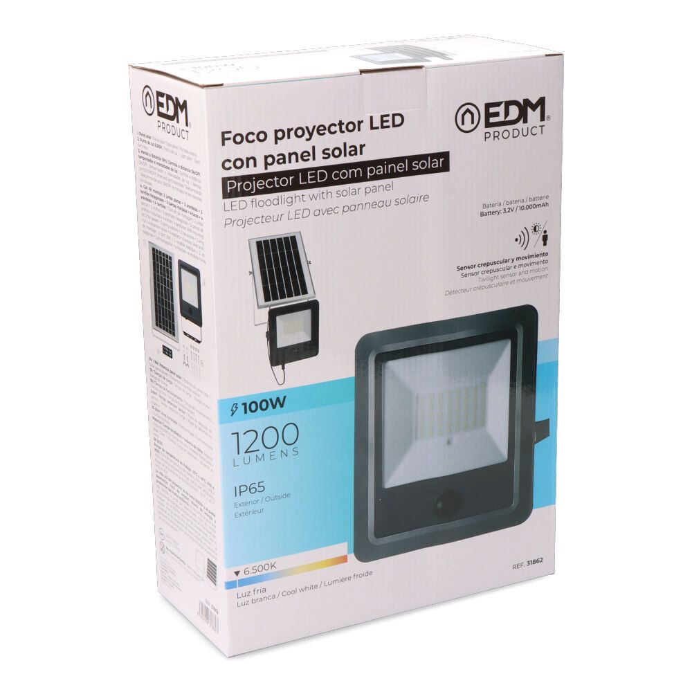 Refletor solar com sensor 100 w 1200 lm 6500 k luz fria - Image 5