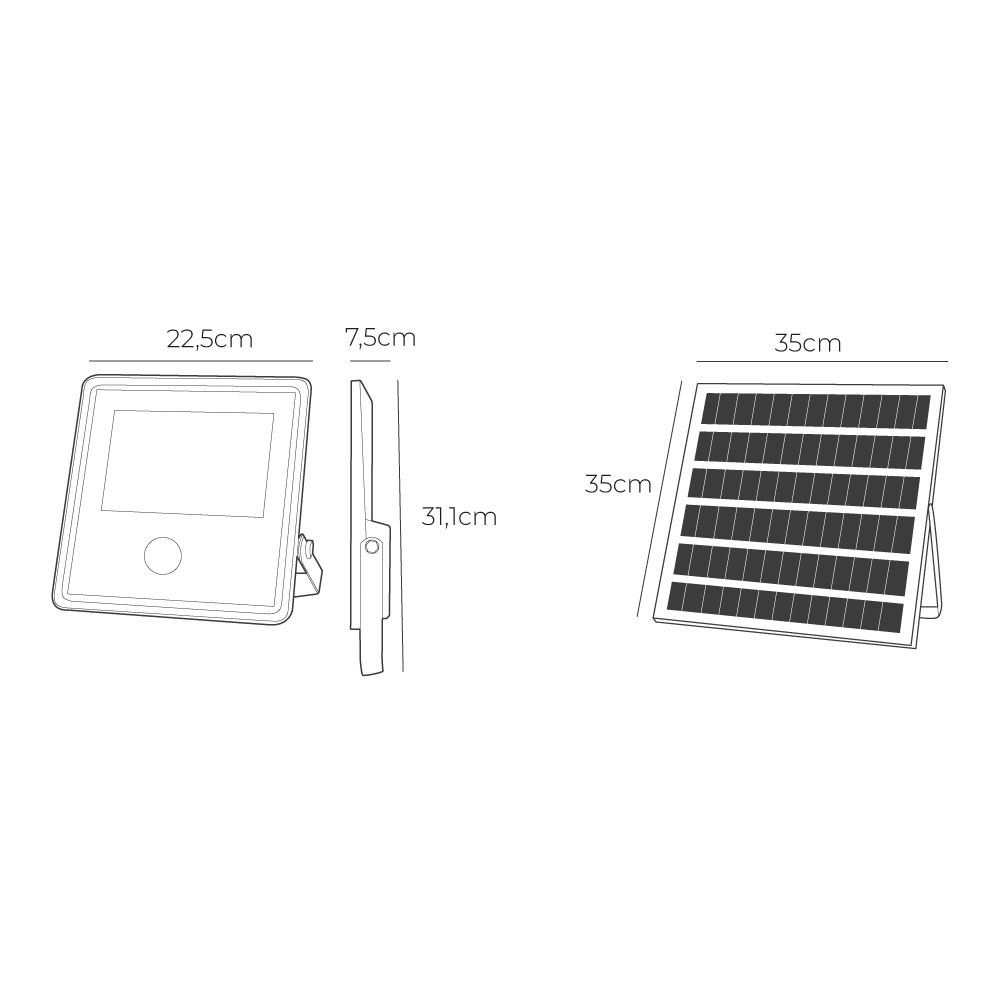Refletor solar com sensor 300 w 3500 lm 6500 k luz fria - Image 6