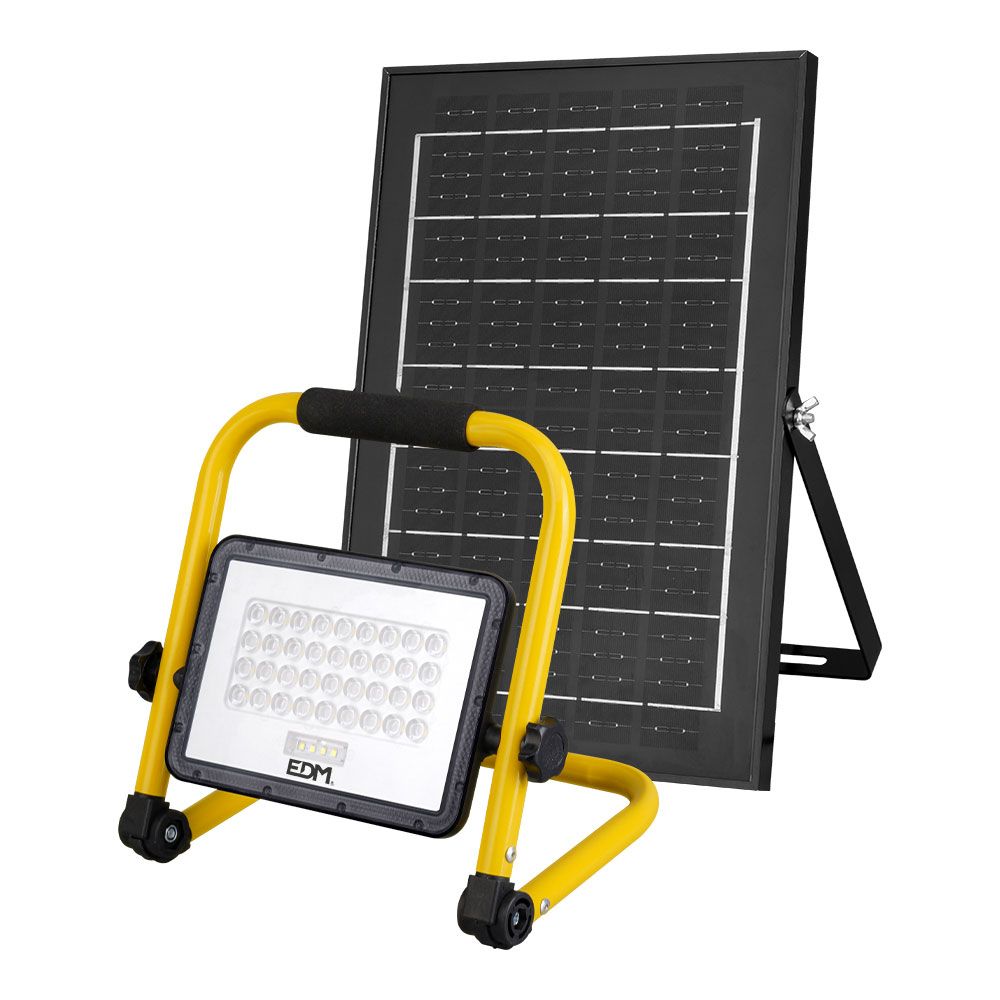 LUZ de trabalho LED solar + painel solar, 4000 LM, 6.400 K, LUZ fria, IP65