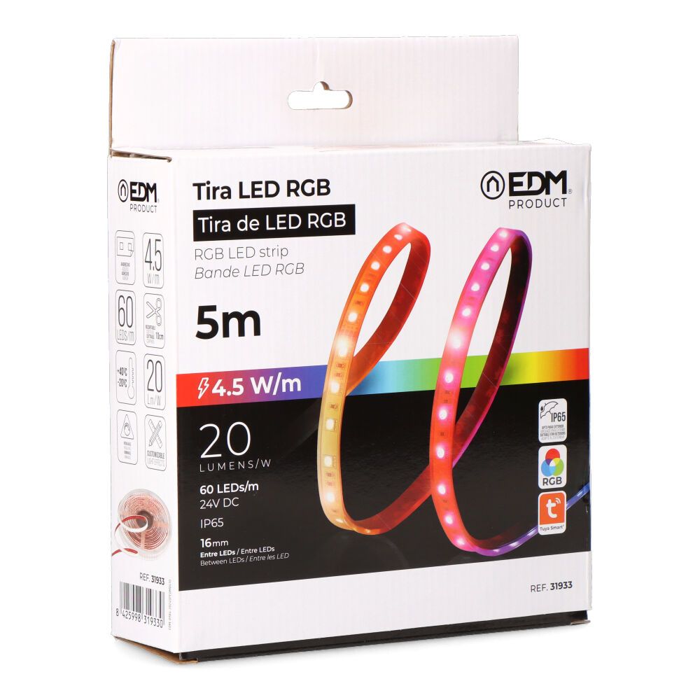 Tira de LED RGB adesiva 5m x 12mm 4,5 W/M -20 LM/W 24V DC, wifi tuya APP - Image 8