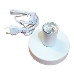 Base de mesa E27, com cabo e interruptor, branca, Ø120 x 85 mm