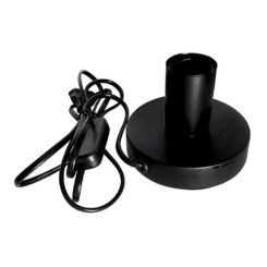 Base de mesa E27, com cabo e interruptor, preta, Ø120 x 85 mm