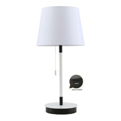 Candeeiro de mesa E27 branca/preta com carregador USB, Ø235 x 505 mm
