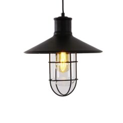 Candeeiro de teto metálico vintage E27 60W COR preto Ø27x28cm EDM