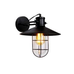 Aplique vintage de metal e27 60 w cor preta ø32 x 37 x 27,5 cm