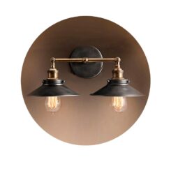 Candeeiro de parede metálico duplo vintage E27 60W 63x29cm EDM