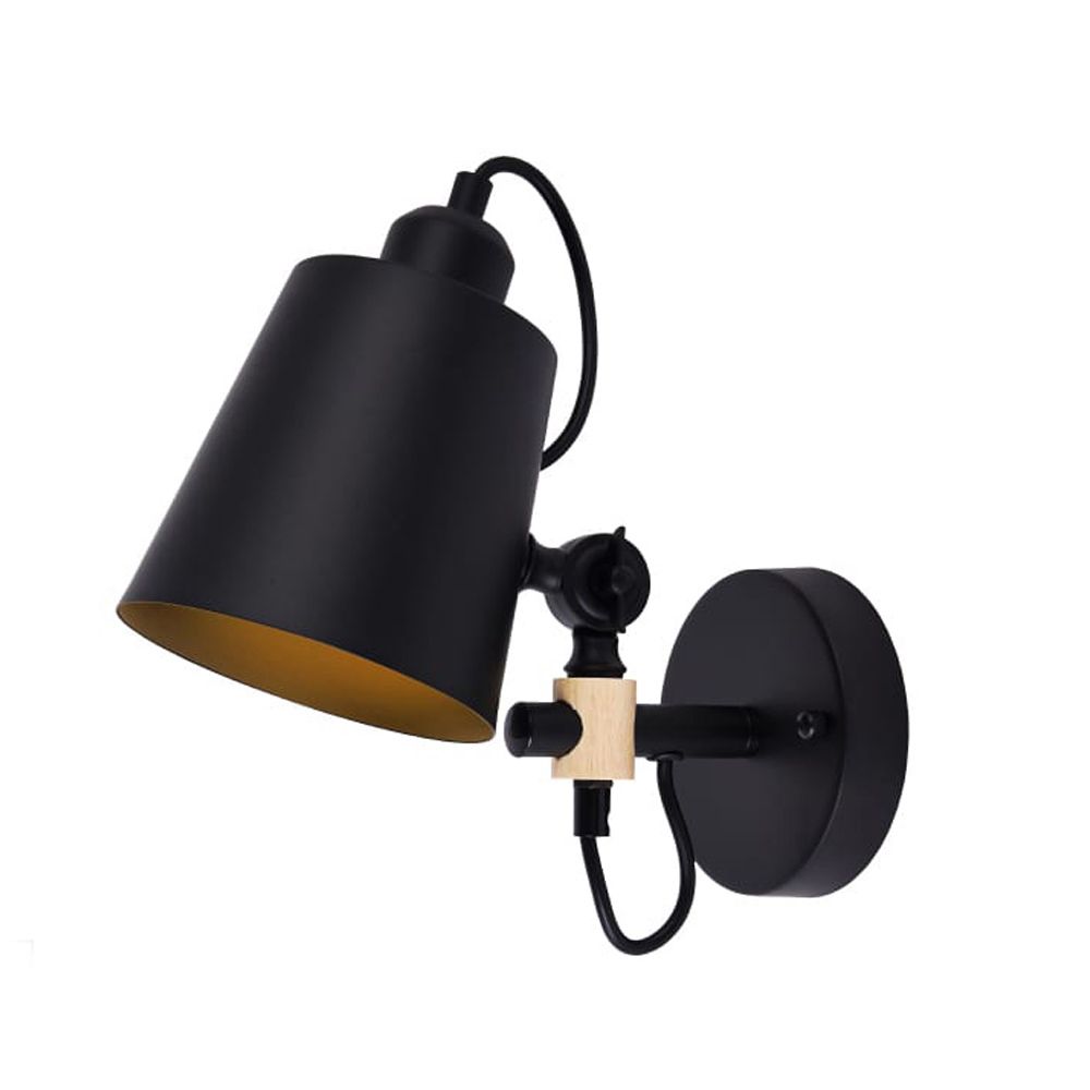 Aplique de metal e27 60 w cor preto 25 x 27 cm