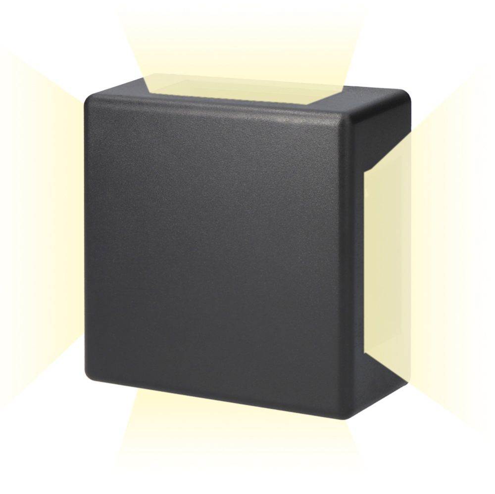 Candeeiro de parede LED 6W 516lm 3000K LUZ quente quadrado IP54 11.5x11.5x5cm 4 projeções EDM - Image 2