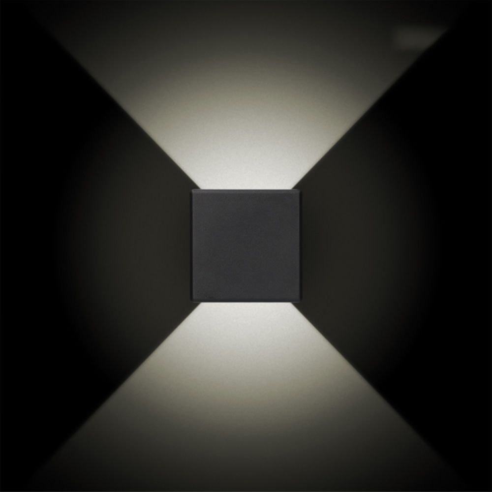 Candeeiro de parede LED 3W 237lm 4000K LUZ DIA IP54 11.5x11.5x5cm quadrado 2 projeções EDM - Image 3