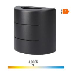 Candeeiro de parede LED 6W 516lm 4000K LUZ DIA oval IP54 12x12x6cm com riscas EDM