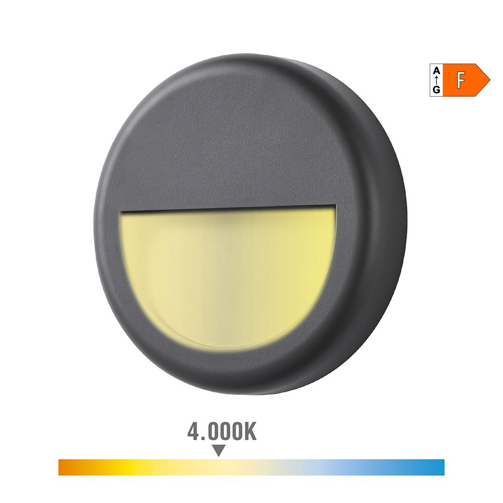 Candeeiro de parede LED 6W 570lm 4000K LUZ DIA IP65 Ø14X2,8cm redondo EDM - Image 2