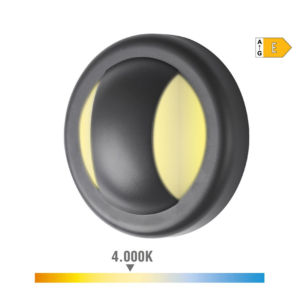 Candeeiro de parede LED 6W 250lm 4000K LUZ DIA IP65 Ø14x5,7cm redondo EDM - Image 2
