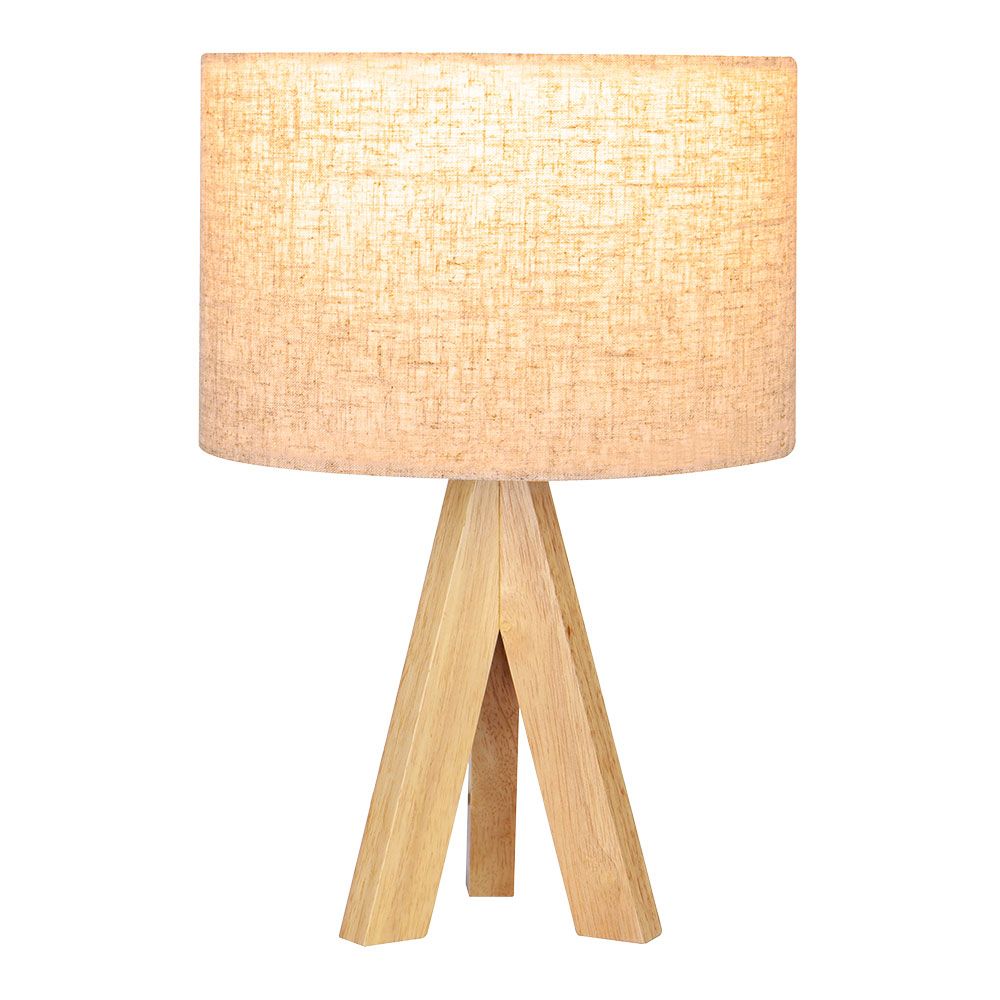 Candeeiro de mesa E27 em madeira e tecido (lâmpada não incluída) - Image 2