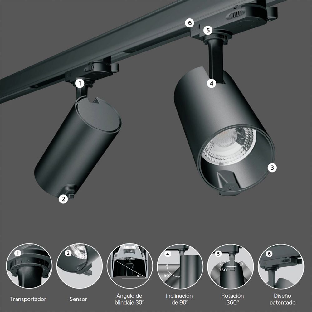 Projetor IA 30 W 2700 K - 6500 K 24° preto - Image 2