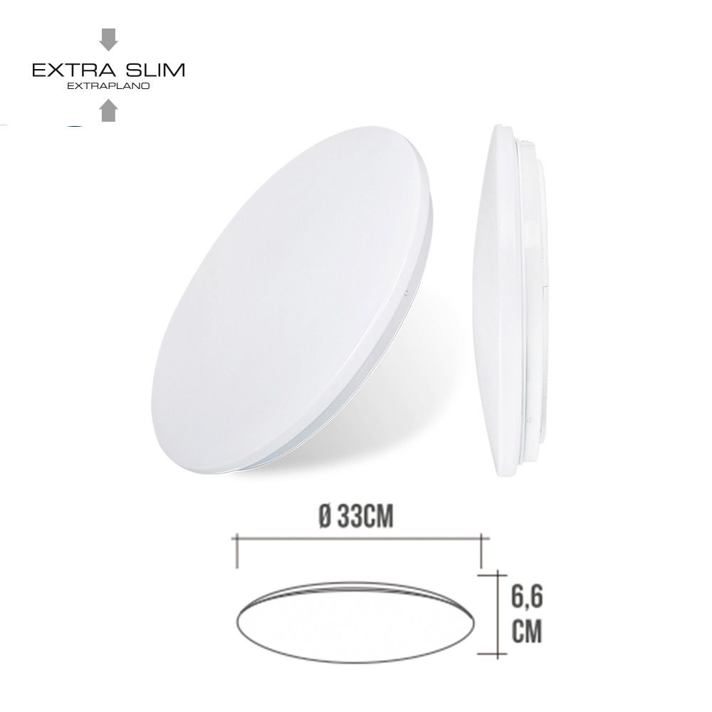Luminária de superfície circular LED 18w 4000 k 1820 lm ø32,5 x 6,2 cm - Image 2
