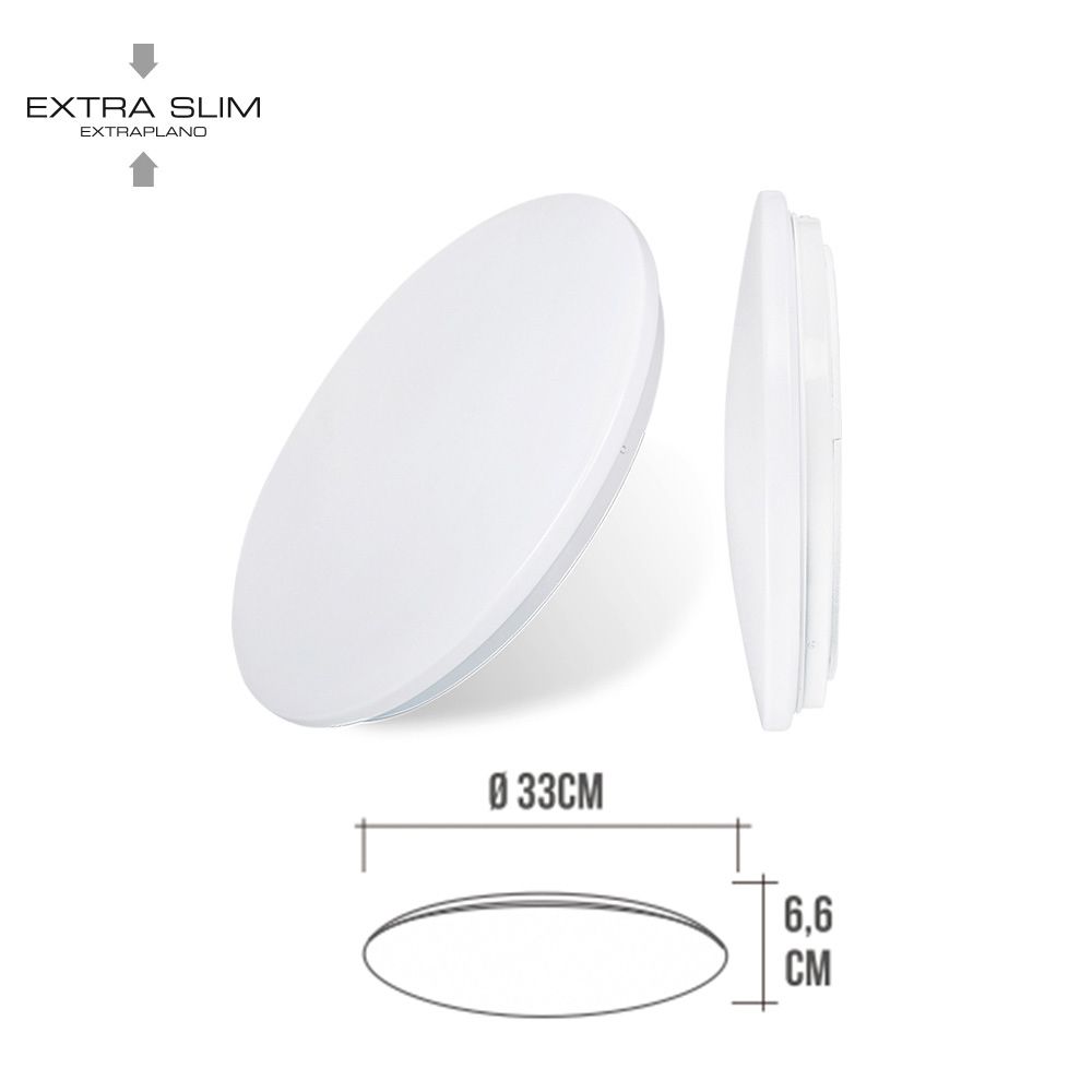 Luminária de superfície circular LED 18w 6500 k 1820 lm ø32,5 x 6,2 cm - Image 2