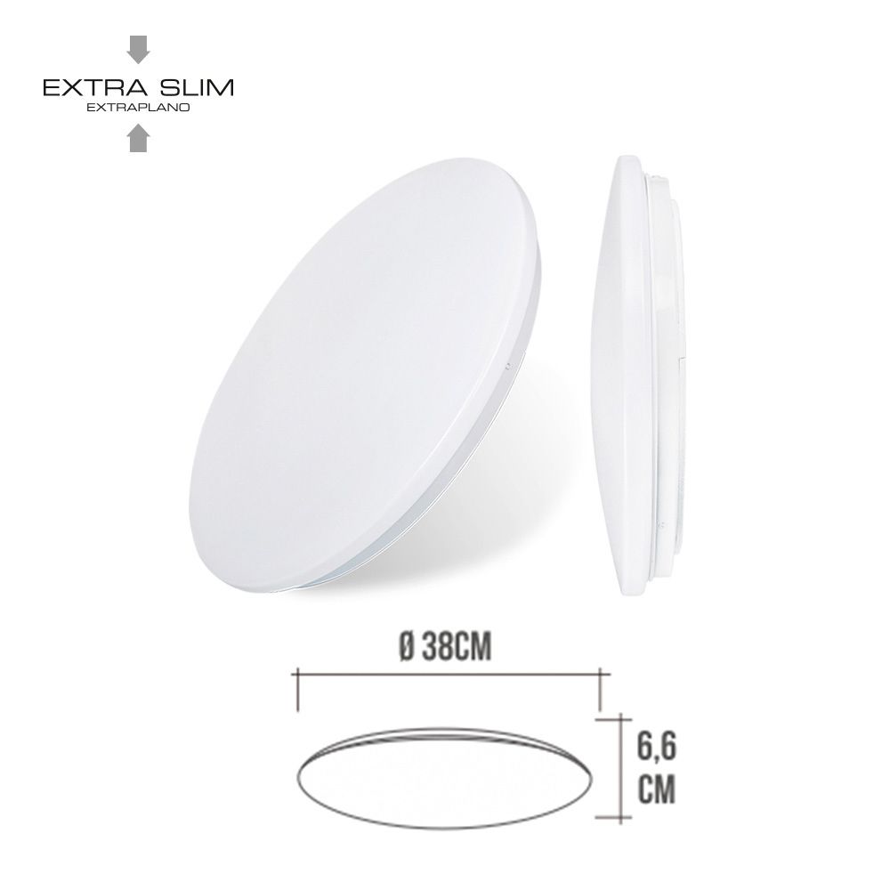 LUZ de parede LED de superfície circular 24 W 6500 K 2490 LM Ø38 x 6,2 cm - Image 2