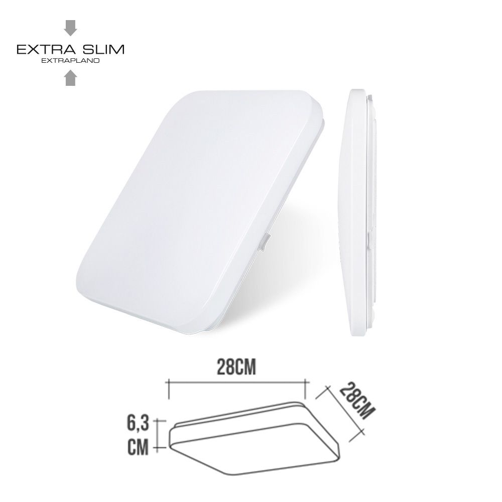 Luminaria de parede LED quadrada extraplana 12 W 4000 K 1160 LM 27,5 x 27,5 x 6,2 cm - Image 2