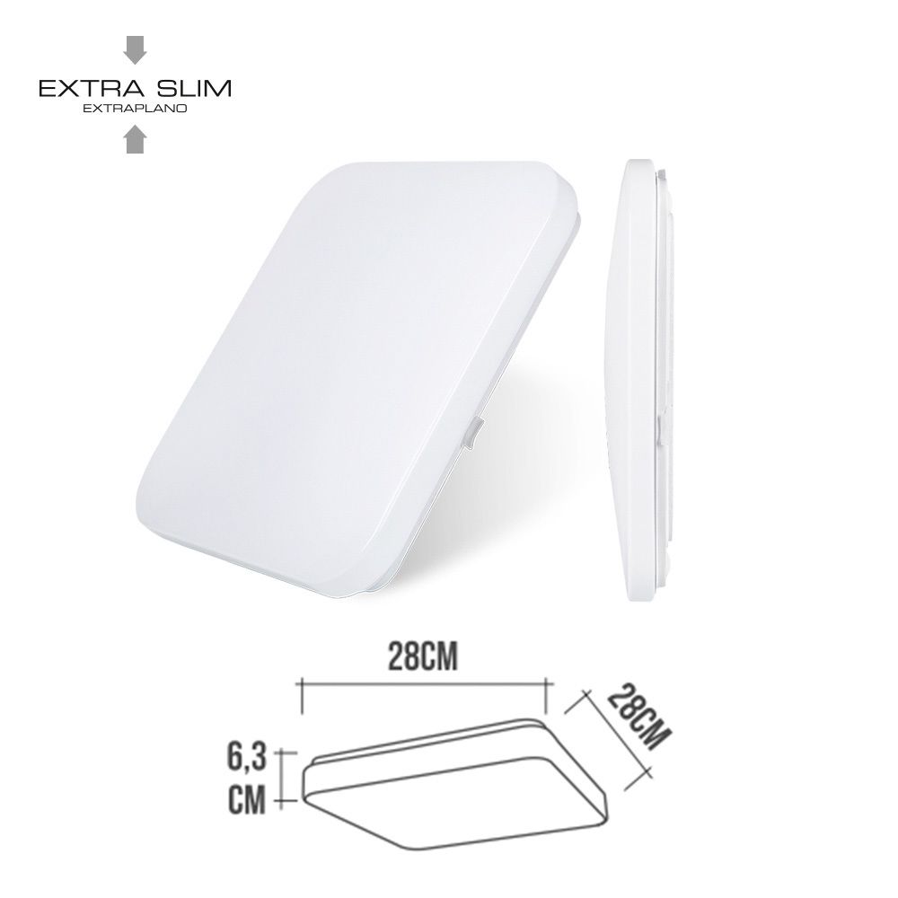 Luminaria de parede LED quadrada extraplana 12 W 6500 K 1160 LM 27,5 x 27,5 x 6,2 cm - Image 2