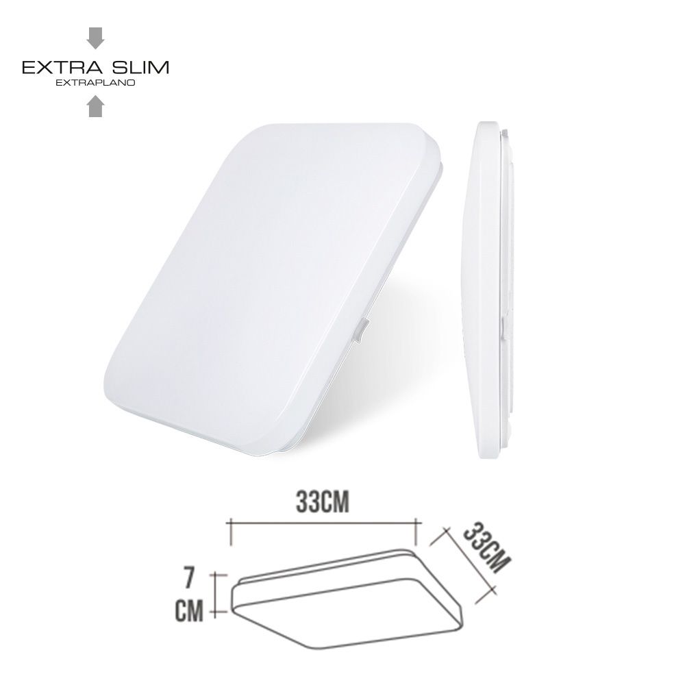 Luminaria de parede LED quadrada extraplana 18 W 6500 K 1820 LM 33 x 33 x 6,9 cm - Image 2