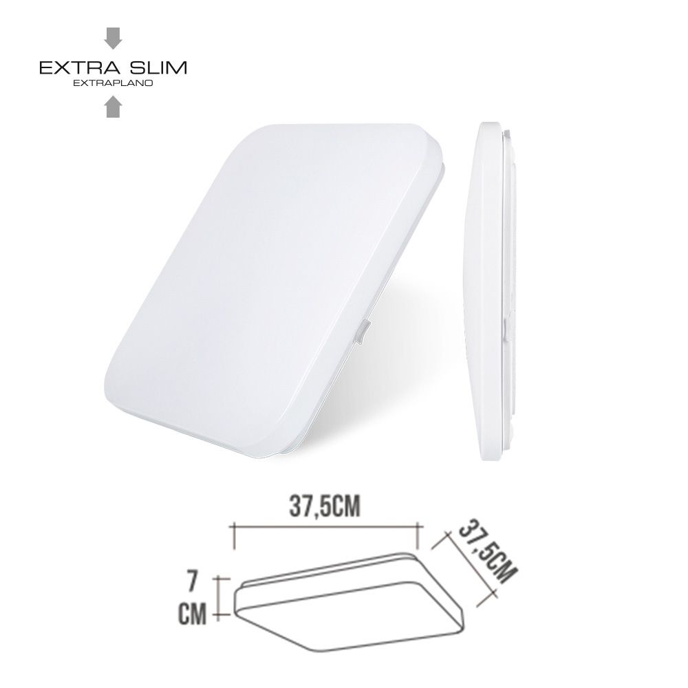 Luminaria de parede LED quadrada extraplana 24 W 4000 K 2490 LM 36,7 x 36,7 x 6,2 cm - Image 2