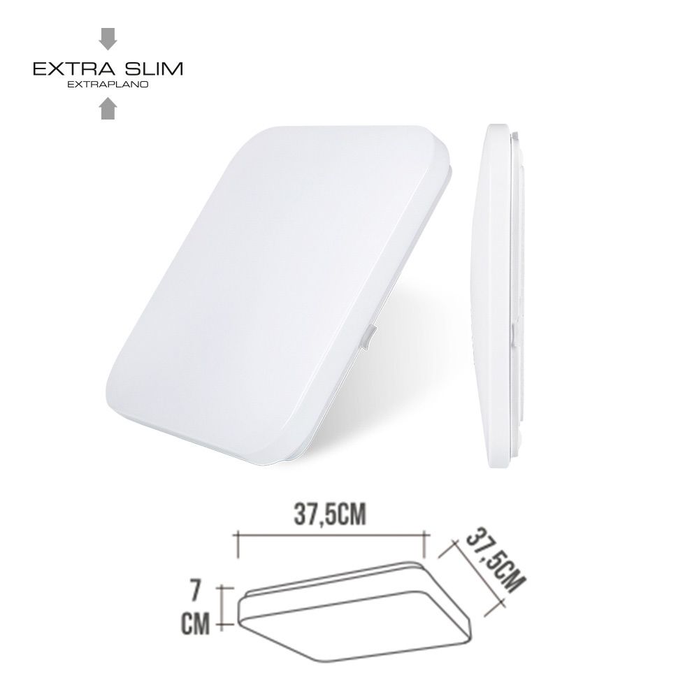 Luminaria de parede LED quadrada extraplana 24 W 6500 K 2490 LM 36,7 x 36,7 x 6,2 cm - Image 2