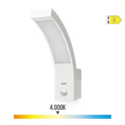 Candeeiro de parede exterior LED 10W 1654lm 4000K IP54 6,6x18,8x25cm com sensor de movimento EDM