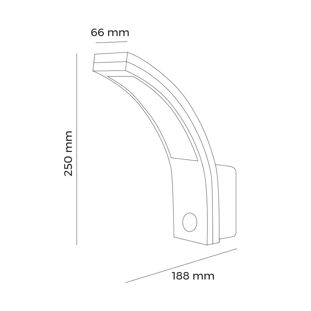 Candeeiro de parede exterior LED 10W 1686lm 6400K IP54 6,6x18,8x25cm com sensor de movimento EDM - Image 5