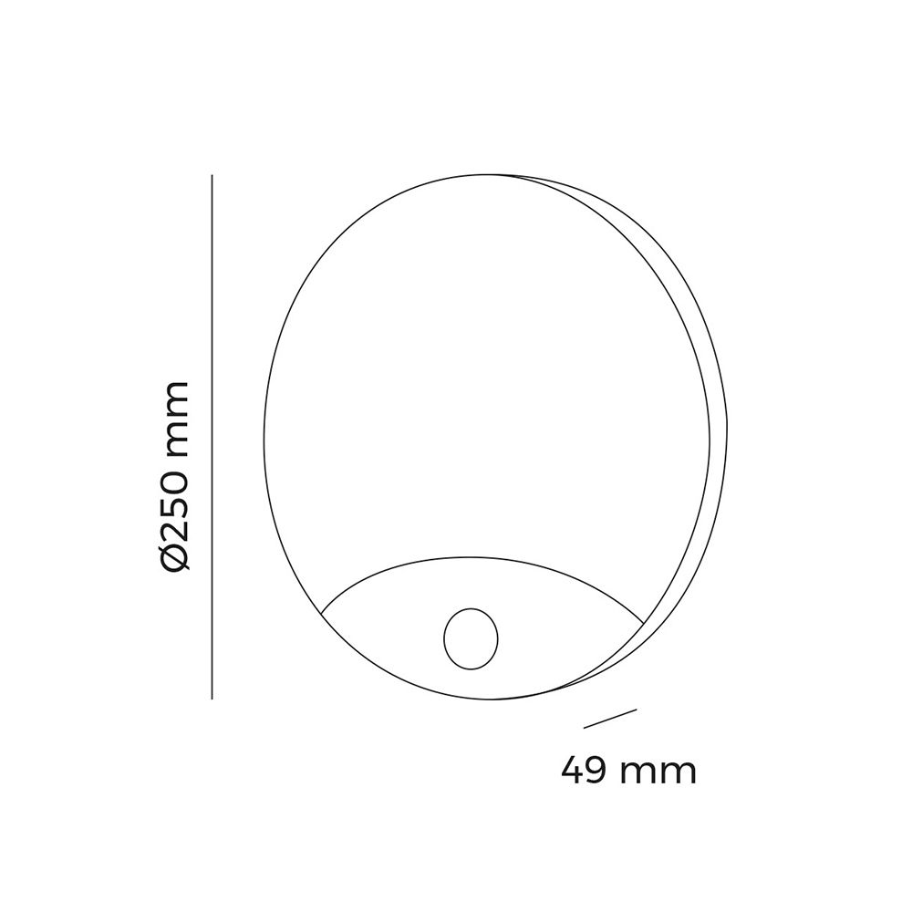 Candeeiro de parede redondo exterior LED 13W 1850lm 4000K IP54 Ø25x4,9cm com sensor de movimento EDM - Image 2
