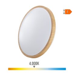 Candeeiro de superfície circular LED efeito madeira 18 W 4000 K 1820 LM Ø33 x 5,5 cm