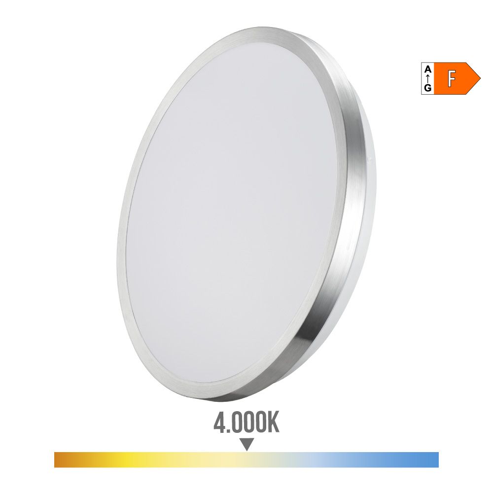 Candeeiro super LED de superfície moldura cromado 12 W 4000 K 1160 LM Ø26 x 4,5 cm
