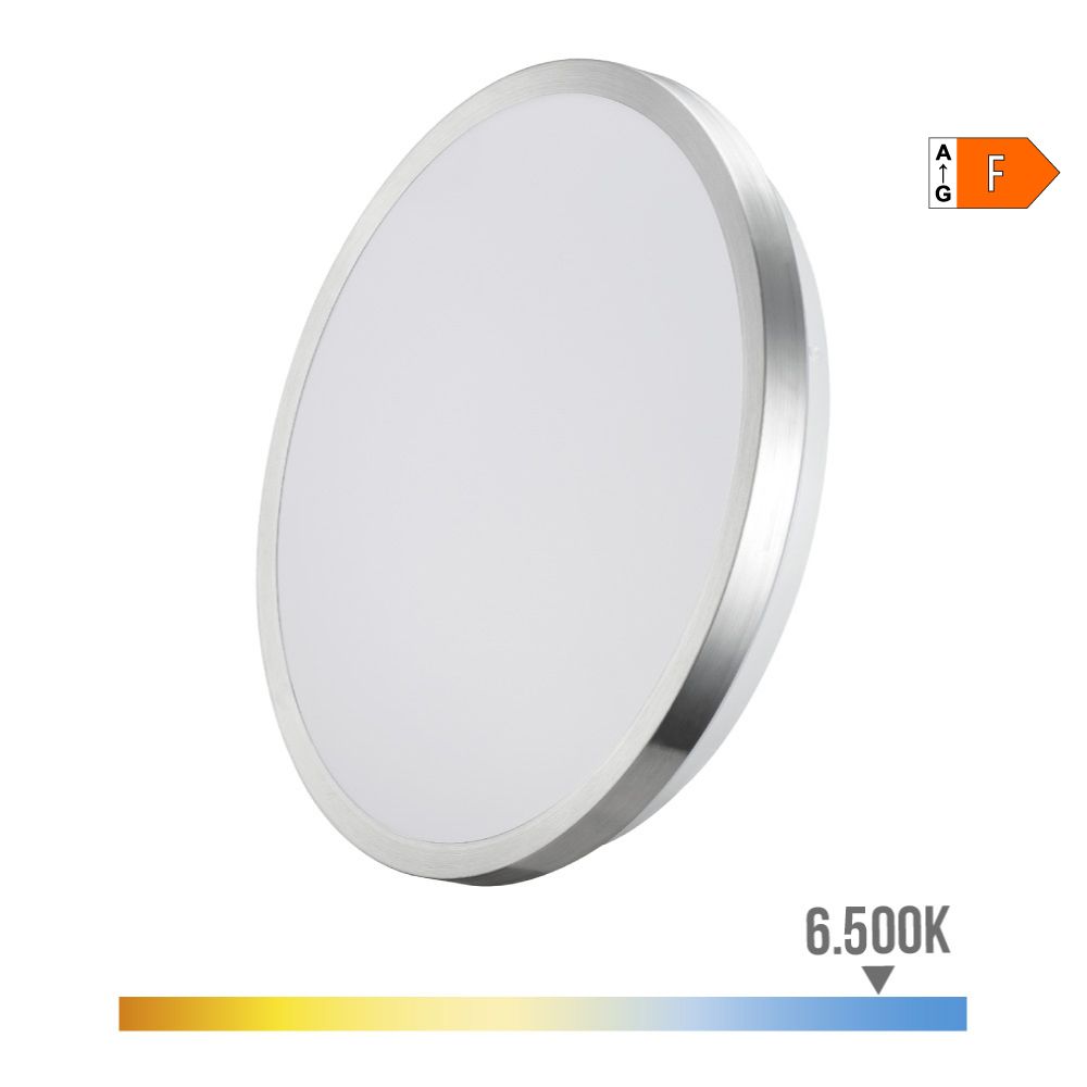Candeeiro super LED de superfície moldura cromado 24 W 6500 K 2490 LM Ø38 x 6,2 cm