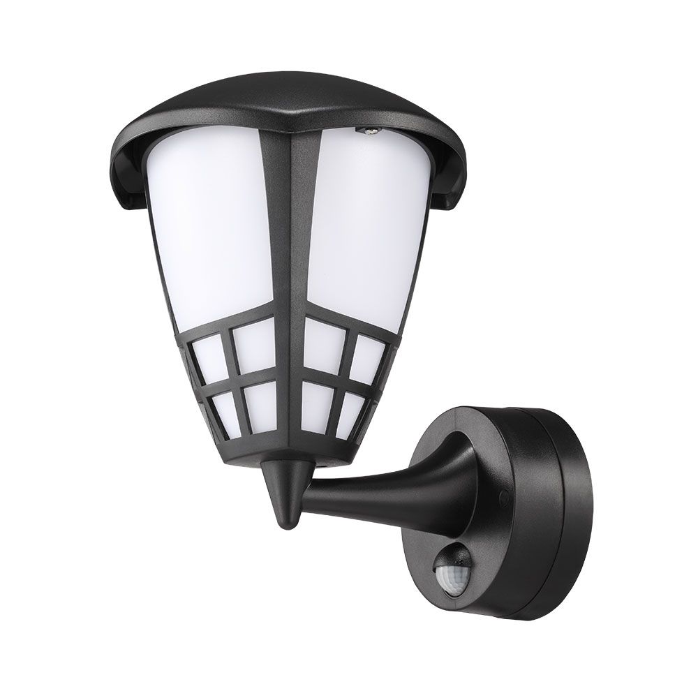 Luminária de parede LED com sensor de movimento e crepúsculo 15W 1200 LM 4000 K LUZ do DIA, preta, 21,6 x 16 x 24,7 mm