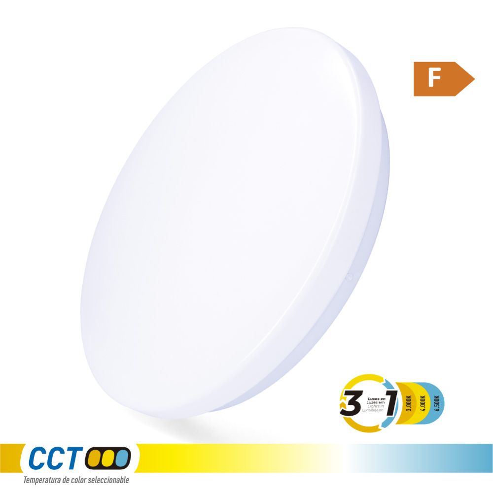 Aplique LED de superfície circular 18 W 3CCT 1820 LM Ø33 x 6,6 cm