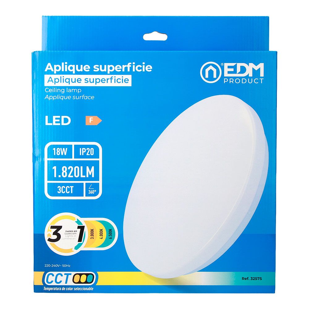 Aplique LED de superfície circular 18 W 3CCT 1820 LM Ø33 x 6,6 cm - Image 3