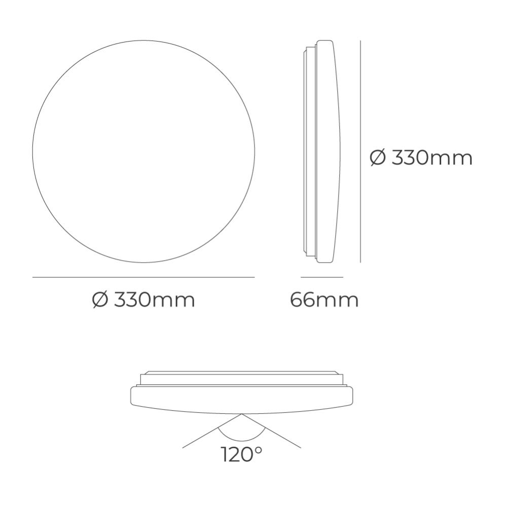 Aplique LED de superfície circular 18 W 3CCT 1820 LM Ø33 x 6,6 cm - Image 5