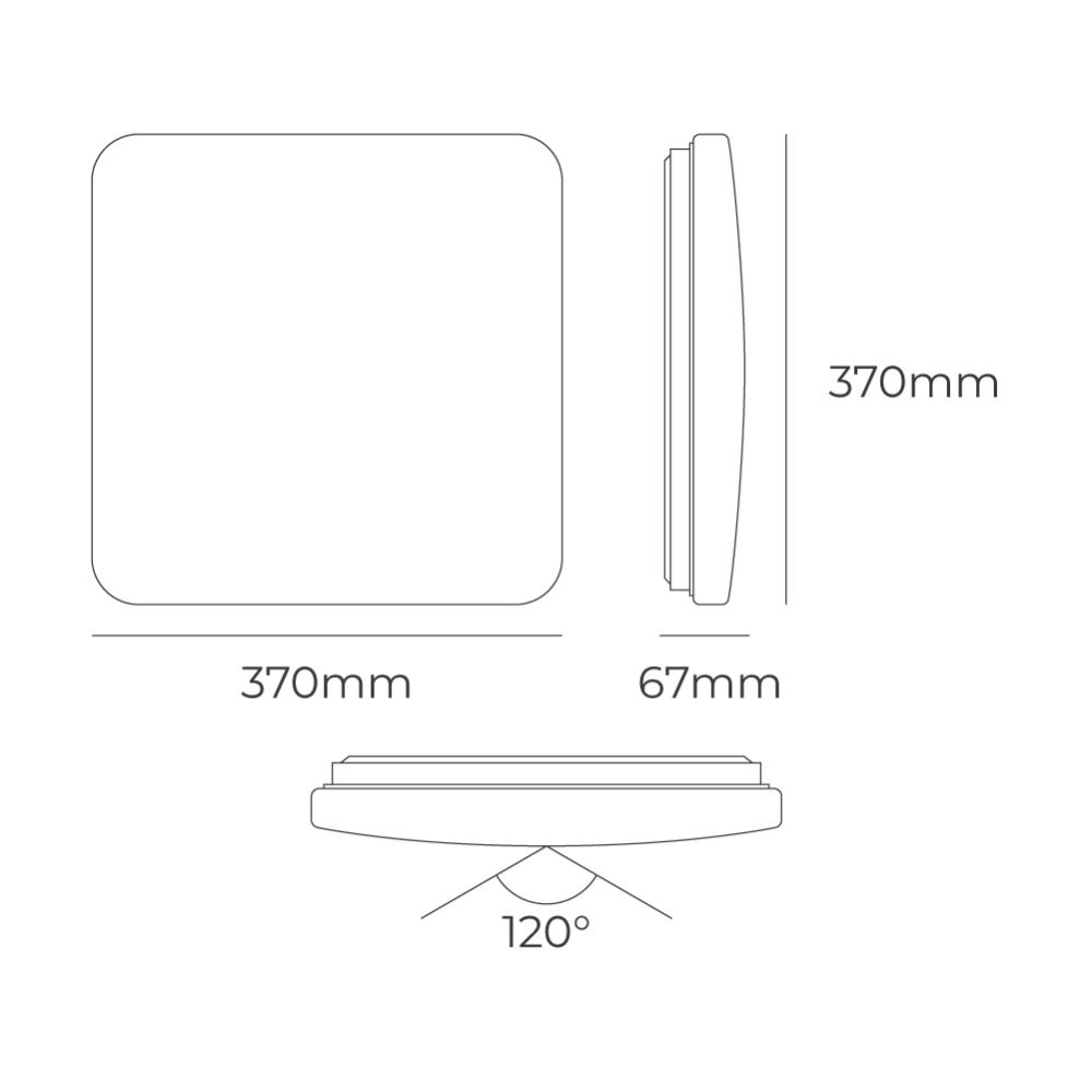 Aplique LED quadrada extraplana 24 W 3CCT 2490 LM 37 x 37 x 6,7 cm - Image 5