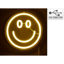 LUZ LED neon decorativa carinha - espelho, 20 x 20 cm